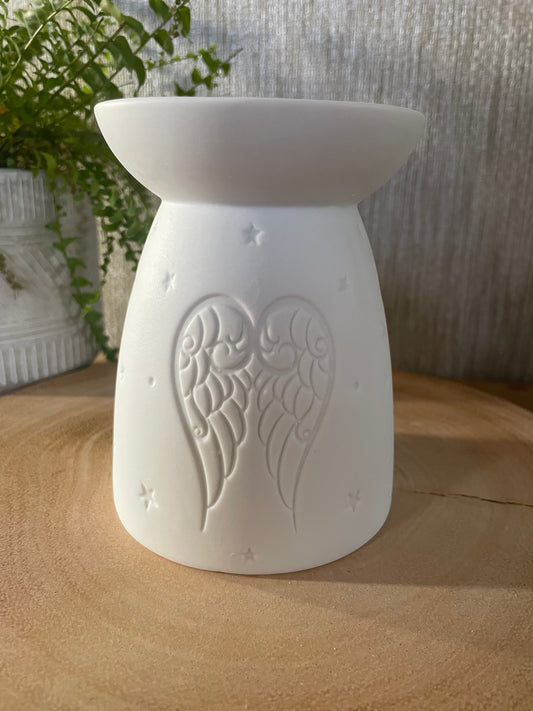 White Ceramic Angel Wings Wax Warmer