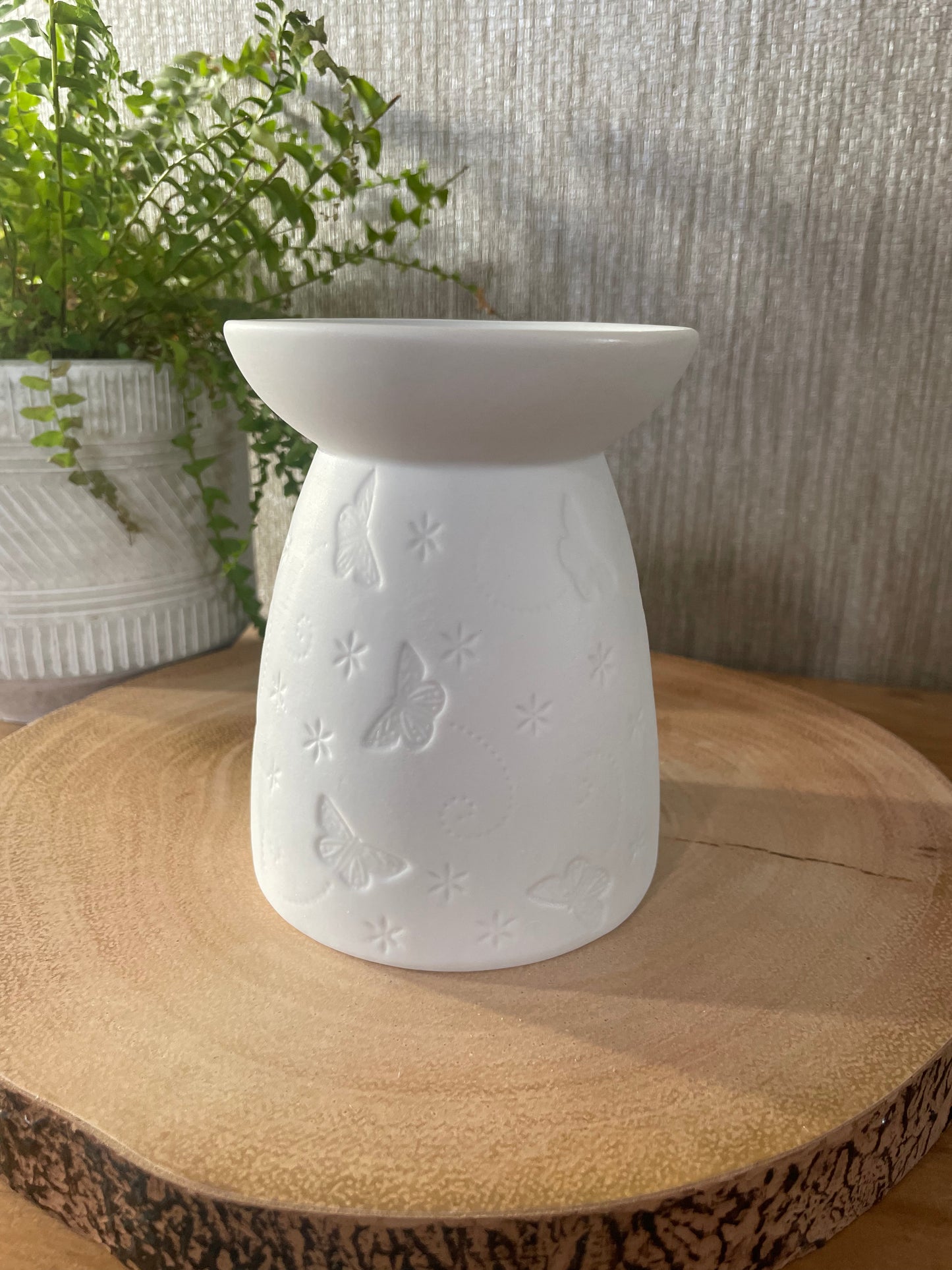 White Ceramic Butterfly Wax Warmer