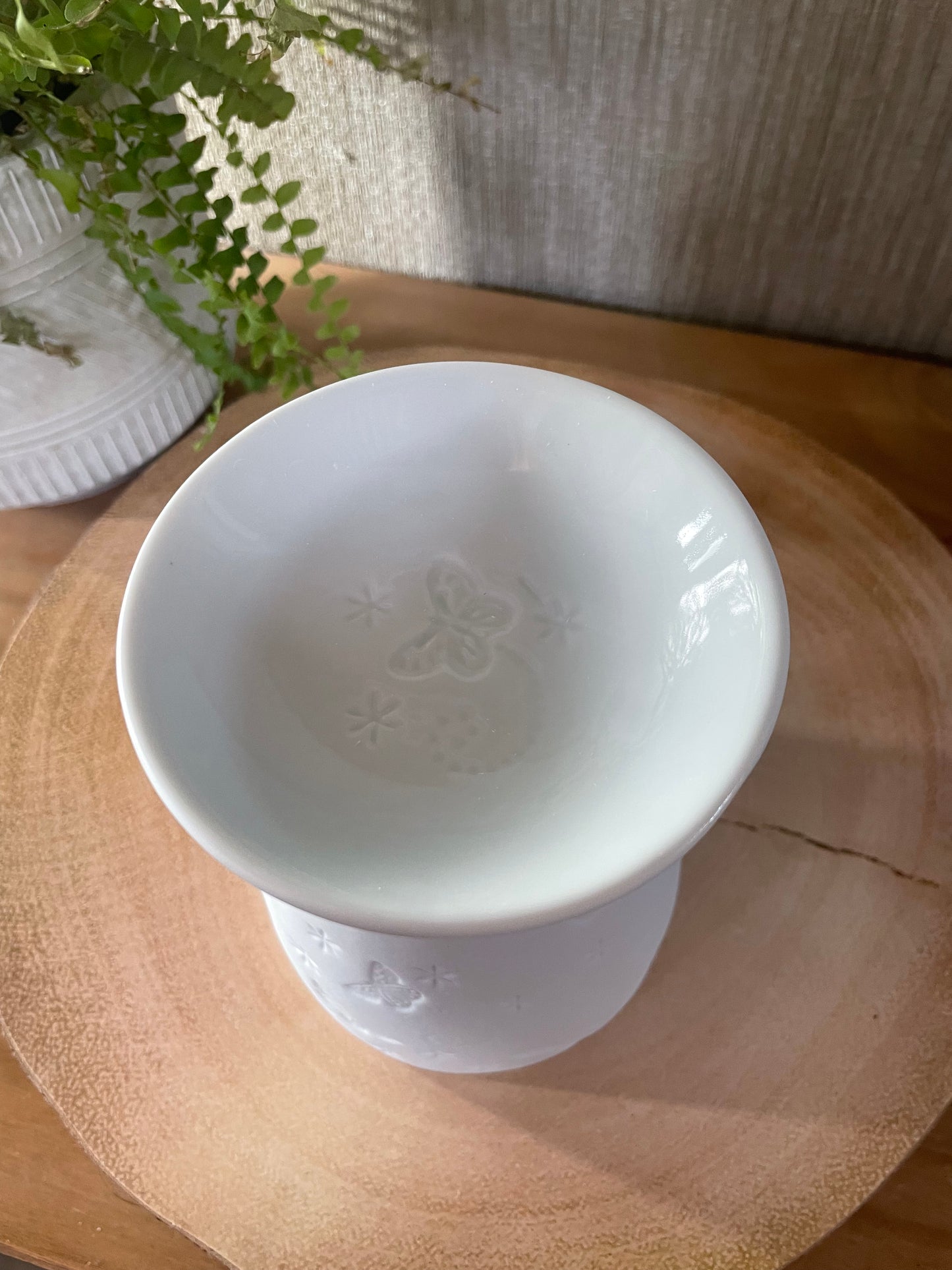 White Ceramic Butterfly Wax Warmer