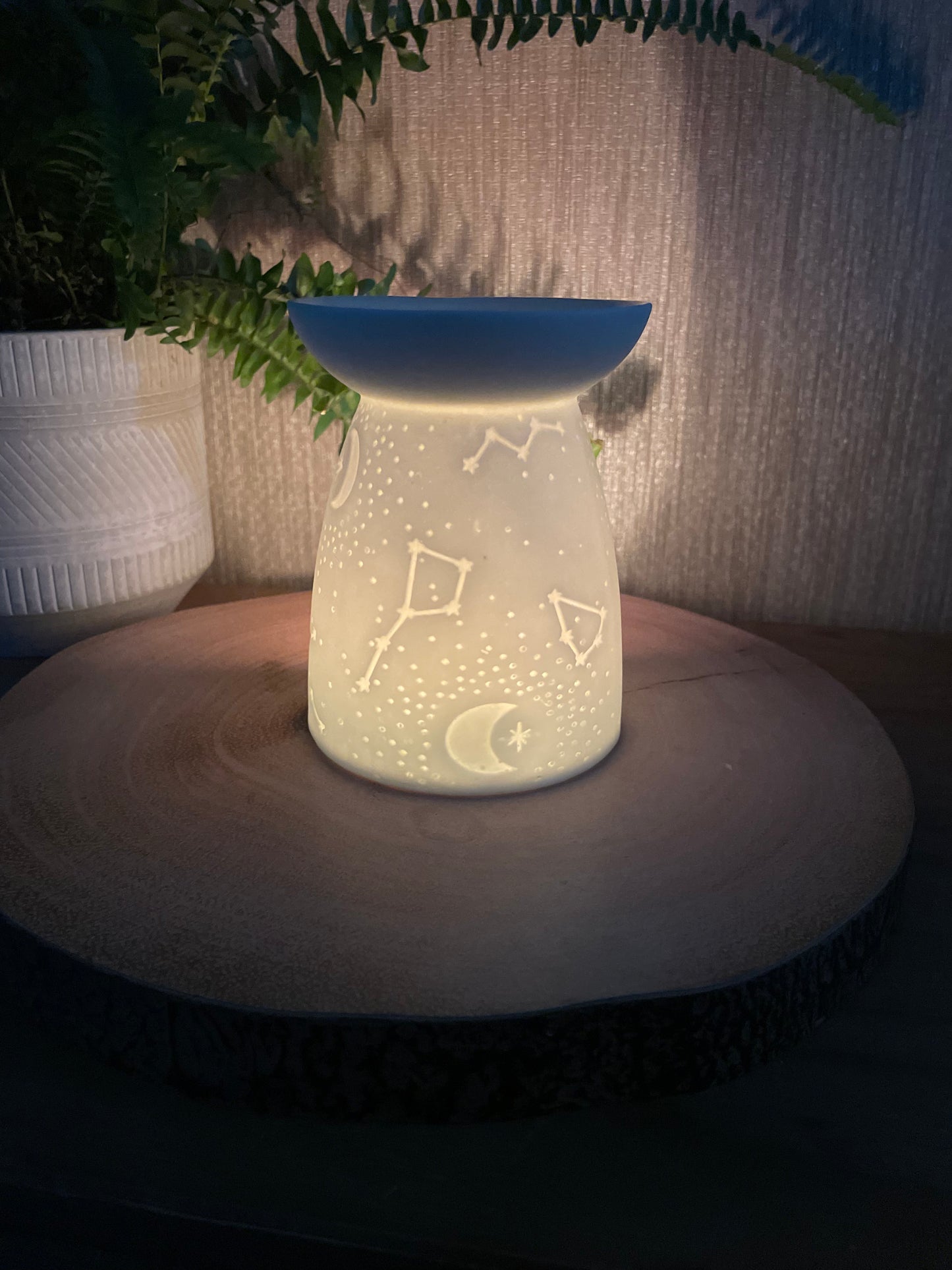 White Ceramic Constellation Wax Warmer