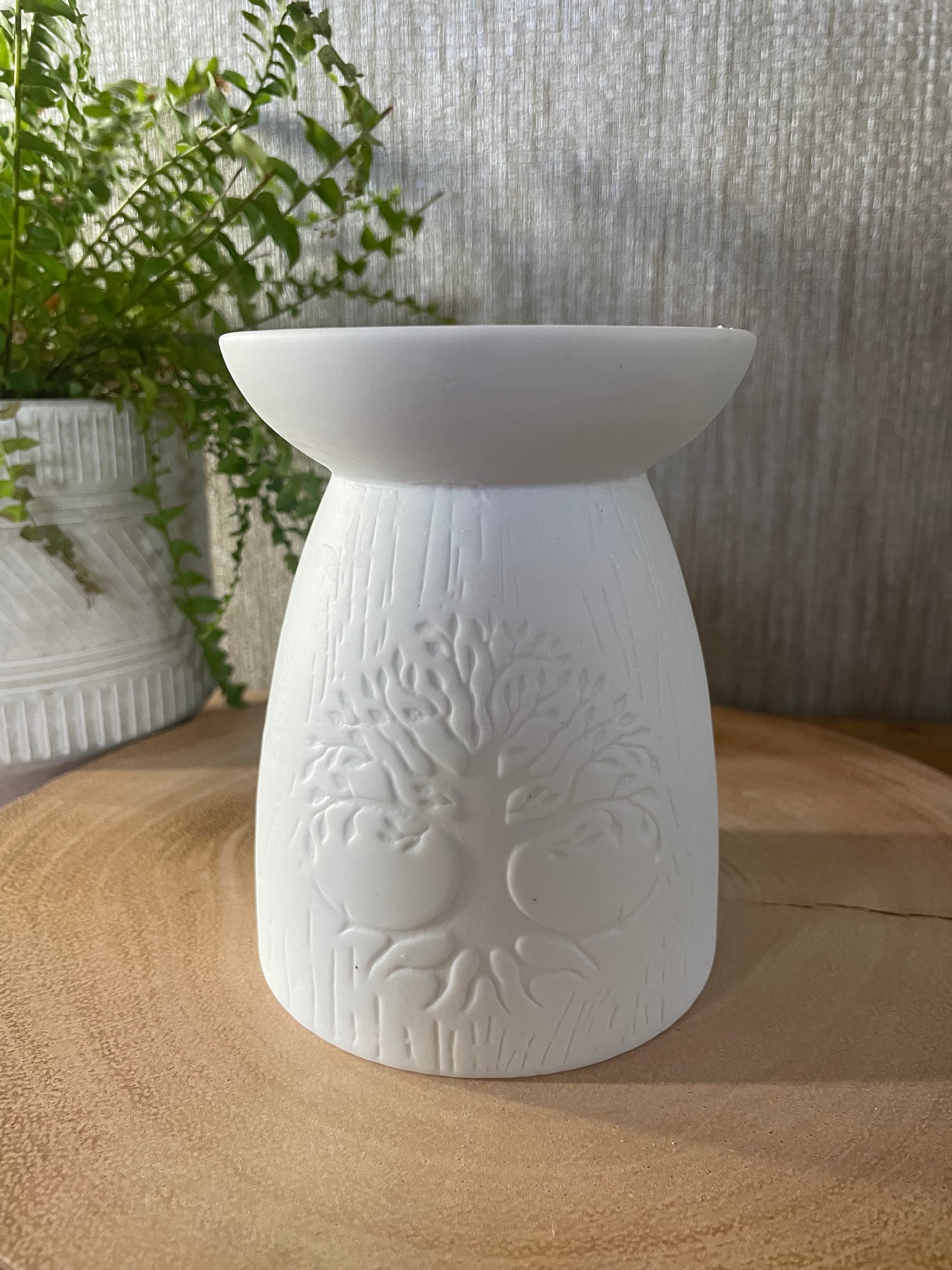 White Ceramic Tree of Life Wax Warmer