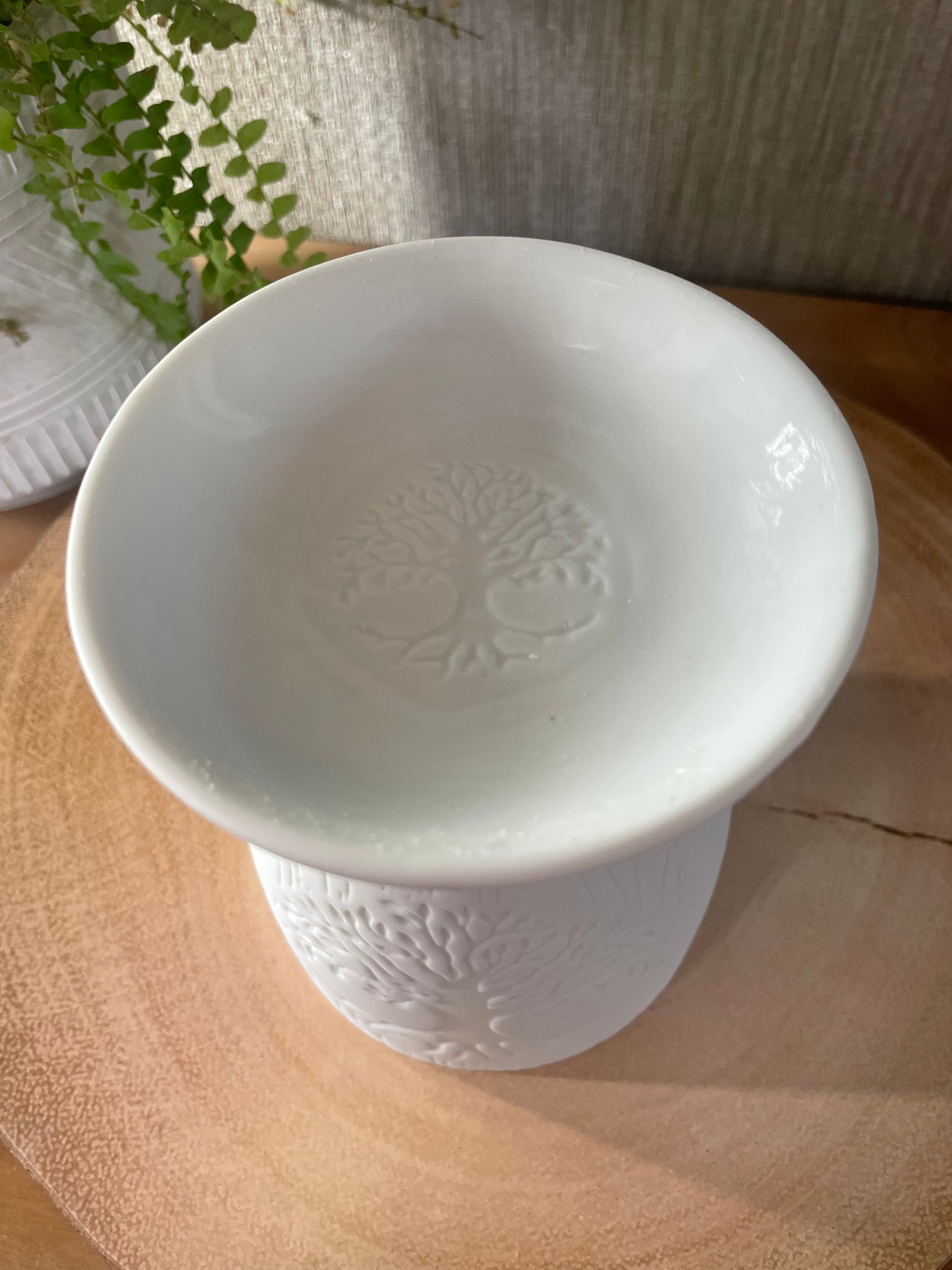 White Ceramic Tree of Life Wax Warmer