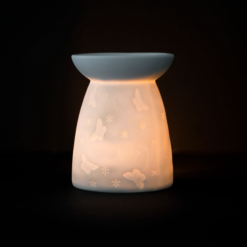 White Ceramic Butterfly Wax Warmer